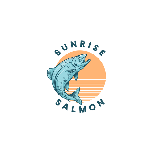 Fish logo with the title 'logo Salmon'