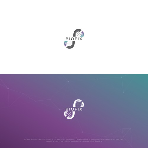 DNA design with the title 'Biofix - logo design'