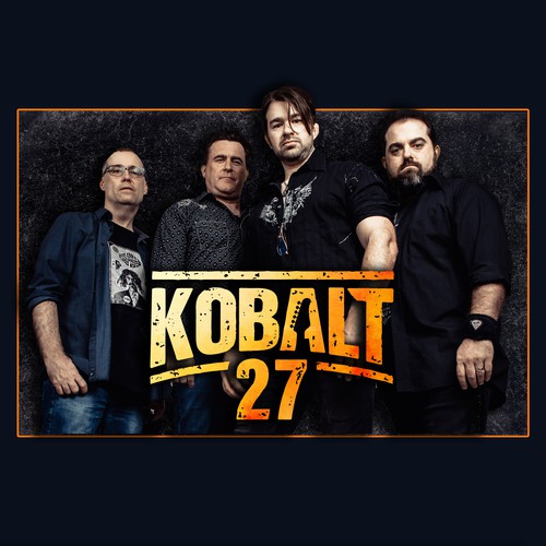 Band illustration with the title 'Kobalt 27: Website Banner Design'
