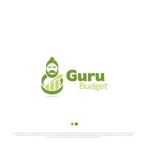 Accounting logo with the title 'Guru Budget Logo Designs'