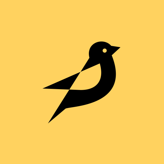 Canary design with the title 'canary bird negative space'