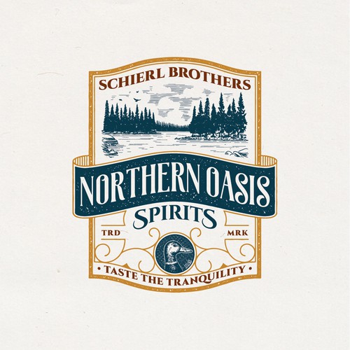 Woods design with the title 'Vintage Logo for Schierl Brothers Northern Oasis Spirits'