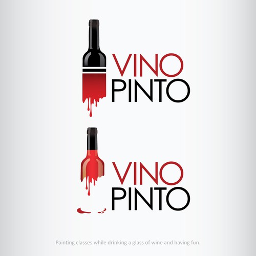 Painting logo with the title 'Vino Pinto Contest Logo Winner'