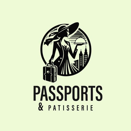 Passport design with the title 'Passports & Patisserie Logo'