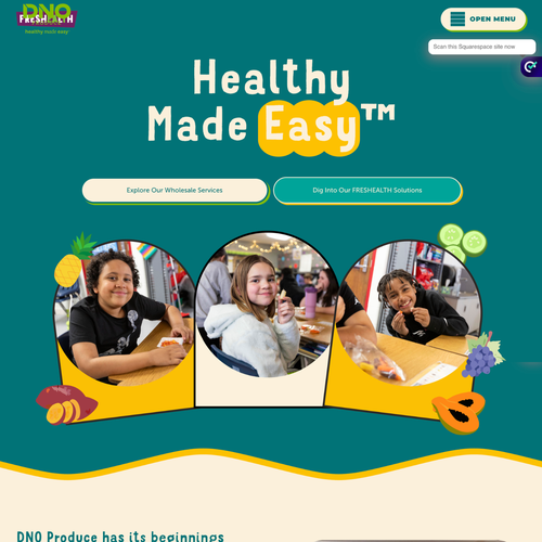 Design with the title 'DNO Fresh Health Produce Design'