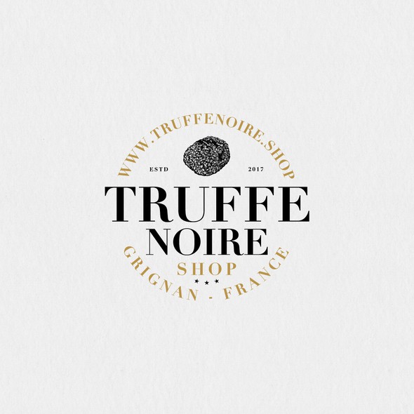 Truffle logo with the title 'Logotype for a seller of black truffles in France.'