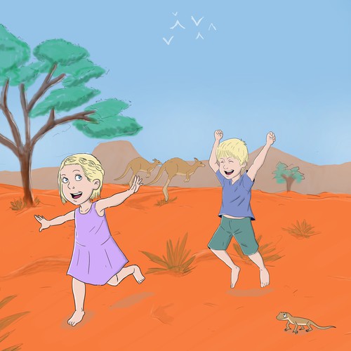 Wallpaper design with the title 'Illustration for kids' bedroom'