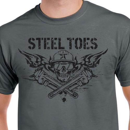 Industrial t-shirt with the title 'T shirt design for Steel Toes'