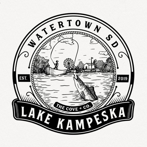 Beach logo with the title 'Lake Kampeska'