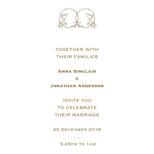 Crisp design with the title 'Refined wedding invitation'