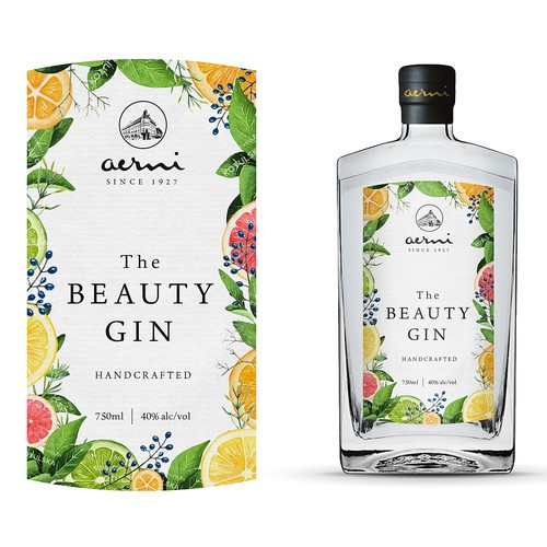 Fresh label with the title 'Label for a gin'