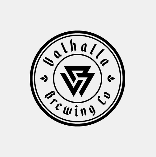 Viking ship logo with the title 'Viking themed logo for Valhalla Brewing Co'