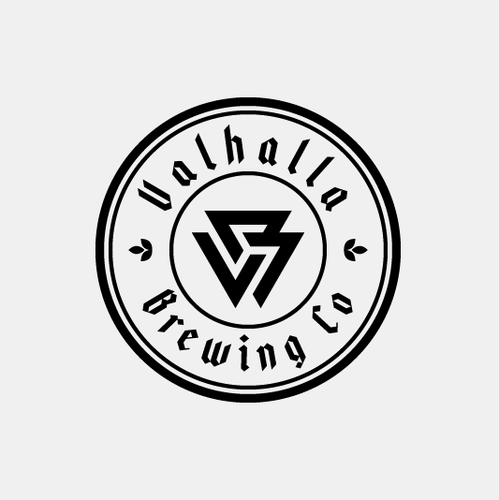 Gothic design with the title 'Viking themed logo for Valhalla Brewing Co'