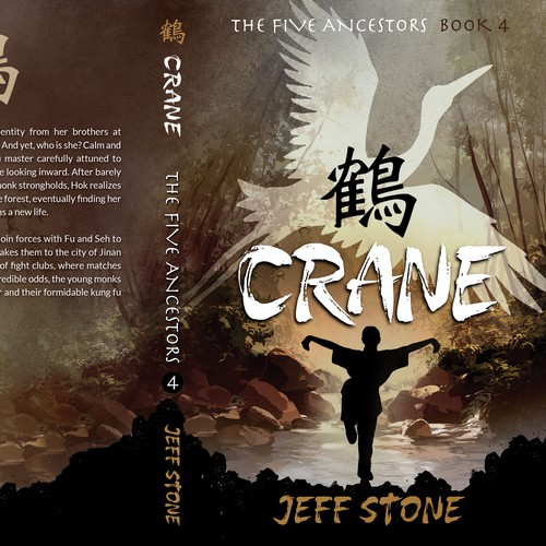 Adventure design with the title 'CRANE, The Five Anscestors - Book 4'