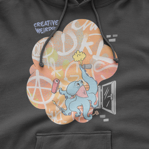 Stencil design with the title 'Creative weirdoz'