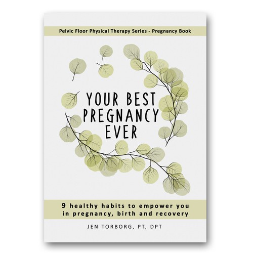 Watercolor book cover with the title 'Cover for Physical Therapy Series- Pregnancy book'
