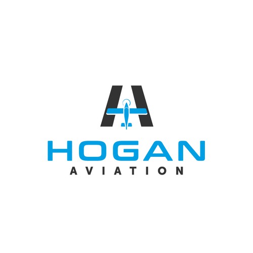 Airline and flight logo with the title 'Hogan Aviation Logo'