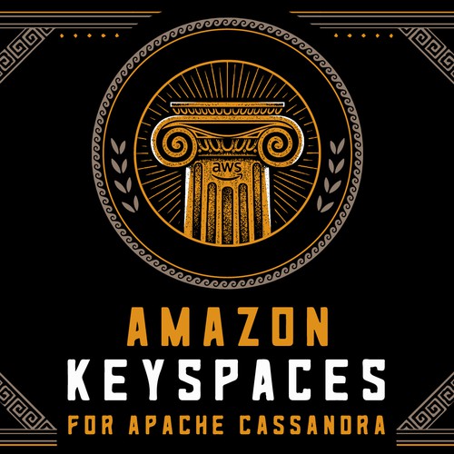 Greek design with the title 'Amazon Keyspaces'