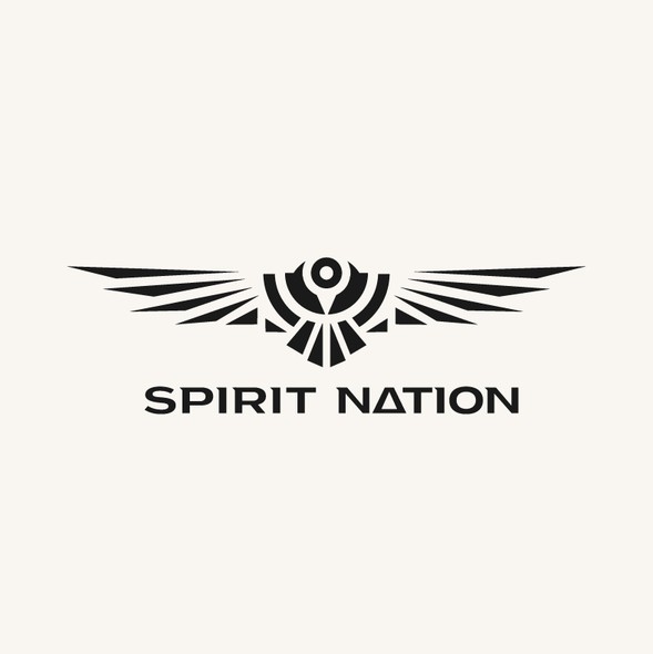 Black eagle logo with the title 'Logo for Spirit Nation'