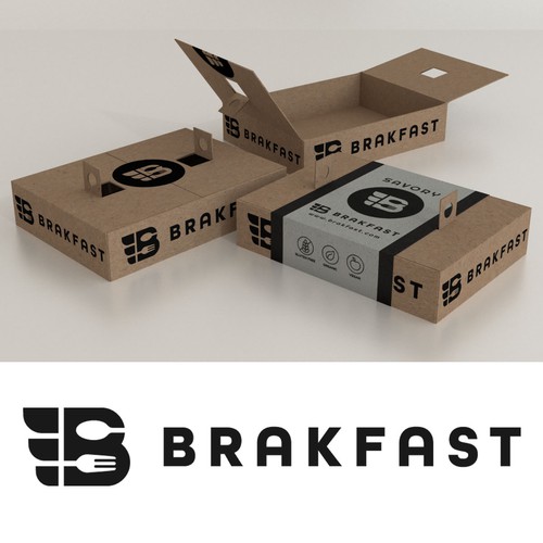 Carton design with the title 'Brakfast minimalistic box'