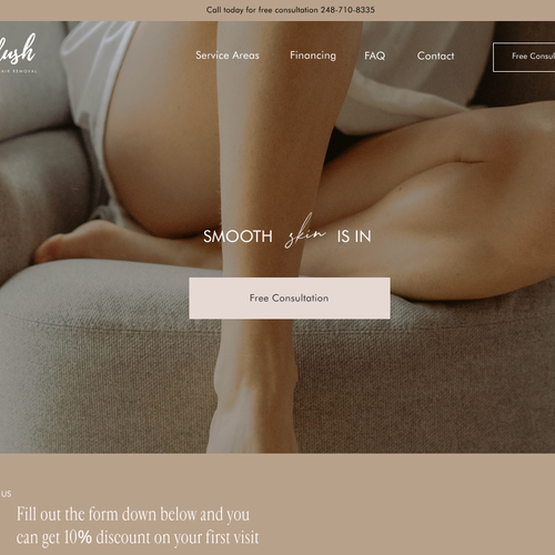 Cozy design with the title 'Landing Page for Laser Hair Removal Company'