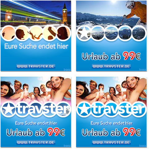 GIF design with the title 'animated flash banners for travel agency'