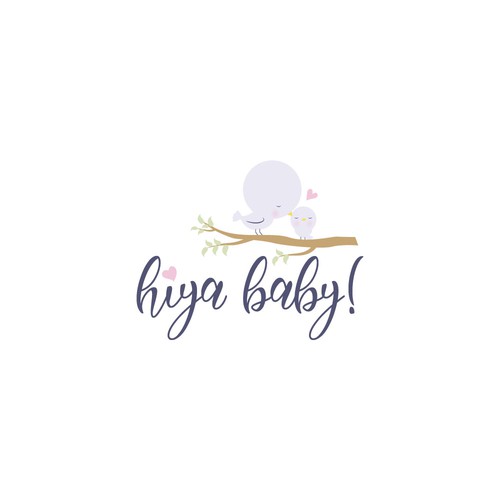 Baby clothing logo with the title 'Hiya baby Logo'