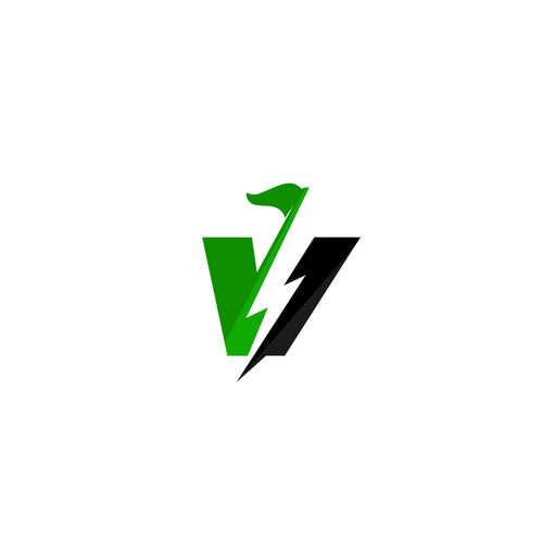 V logo with the title 'V Thunder Logo (for sale)'