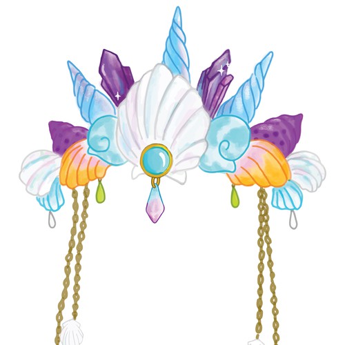 Jewel design with the title 'Mermaid Crown'