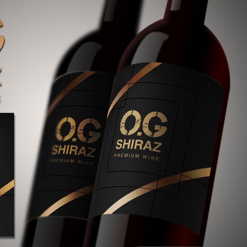 Red wine label with the title 'Premium Wine Label'