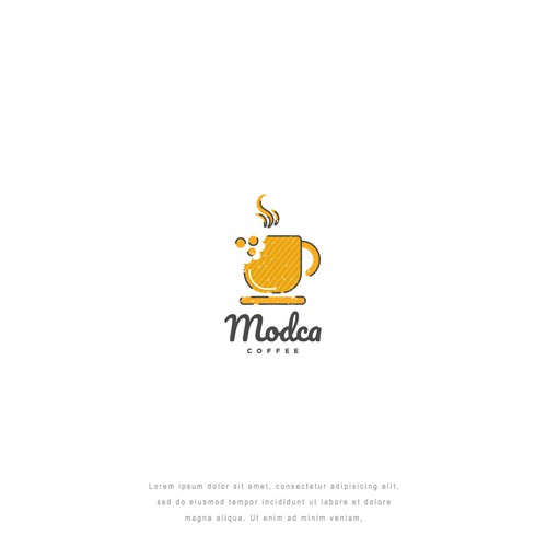 Hot logo with the title 'Modca Coffee and Snack Logo Design Inspiration'