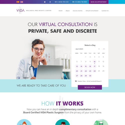 Virtual design with the title 'Virtual Medical Consultation web page'