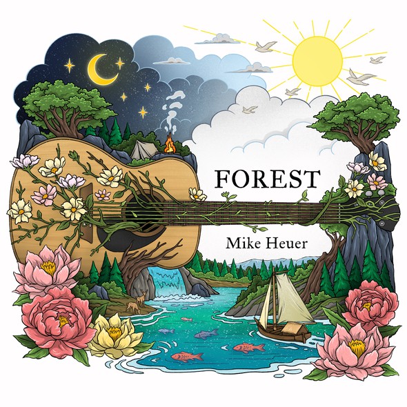 Guitar artwork with the title 'Forest'