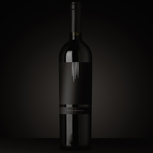 Winery label with the title 'Five bands'