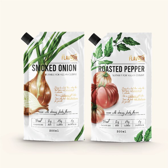 Illustrative design with the title 'The Flavour Project Packaging concept'