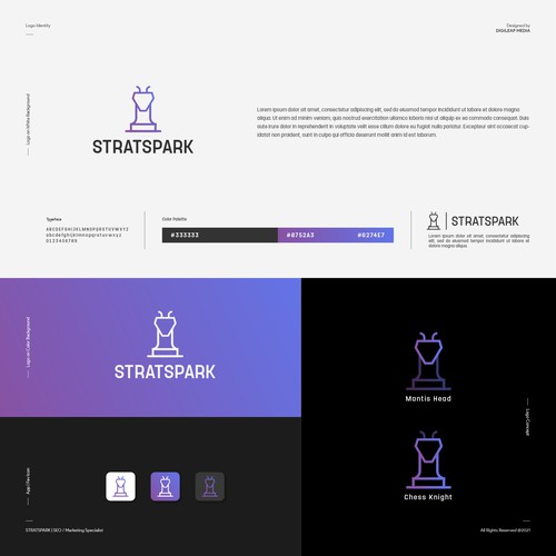 Mantis design with the title 'Minimal Logo for SEO Consultation Firm'