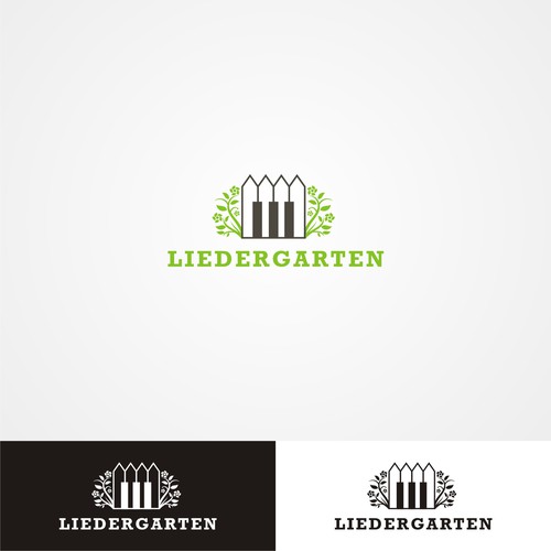 Fence design with the title 'liedergarten music studio'