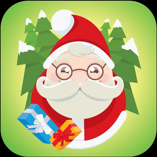 Santa design with the title 'Icon for Santa Tracking App'