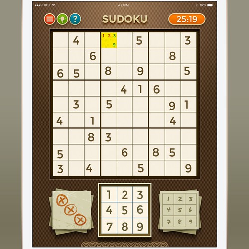 HTML5 design with the title 'Sudoku game for web and mobile device'
