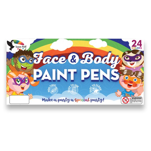 Kids label with the title 'Colorful label for face paint pens'
