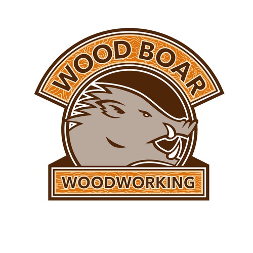Woodworking logo with the title 'Wood Boar Woodworking'