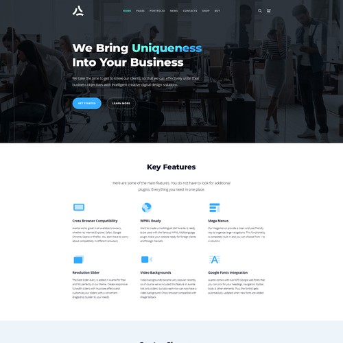 Theme design with the title 'Wordpress Theme'