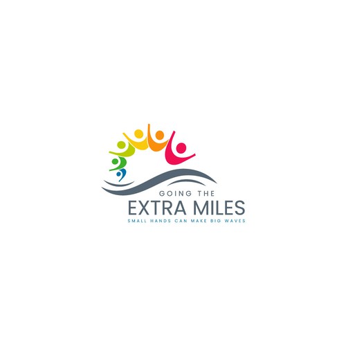 High five logo with the title 'Going the Extra Miles Logo Design'