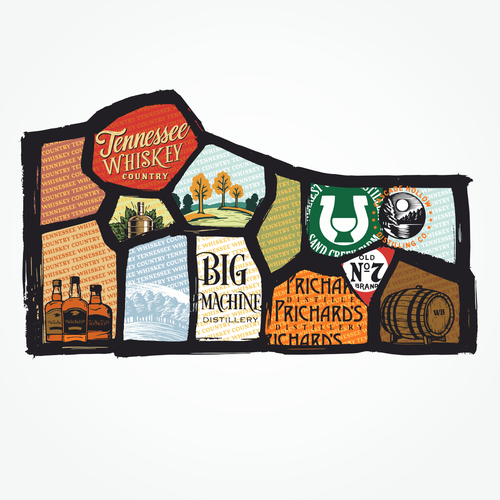 Tennessee design with the title 'Poster design for Tennessee whiskey country'