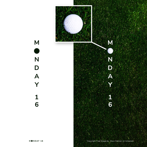Swiss design with the title 'Minimalist Logo Design for Golf Event'