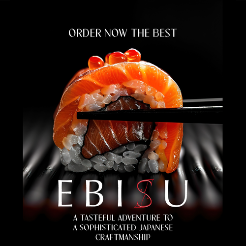 Chopsticks design with the title 'Poster for a Japanese restaurant.'