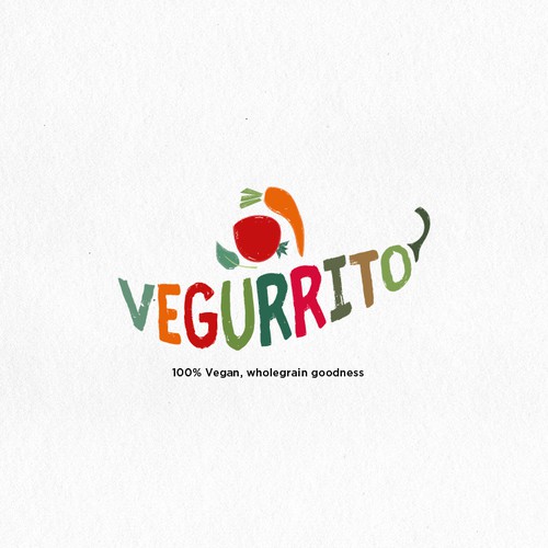 Vegetarian logo with the title 'Vegurrito'