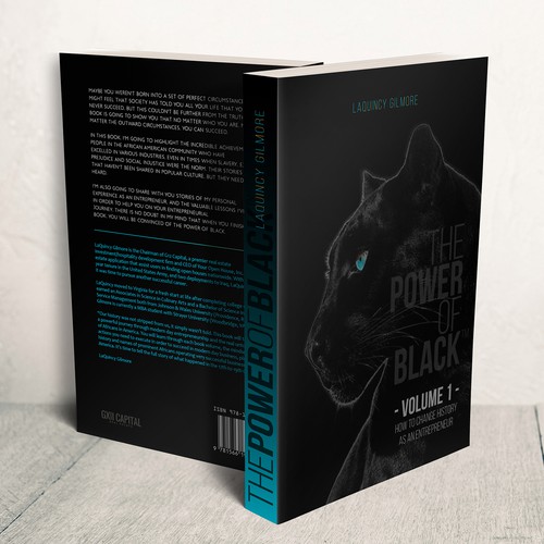 Motivational book cover with the title 'Book Cover Design for 'The Power of Black - Volume 1 How to Change History as an Entrepreneur''