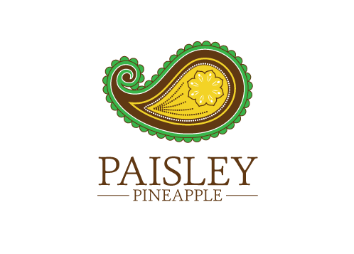 Pineapple logo with the title 'Create a logo for the Paisley Pineapple retail shop that inspires relaxed elegance'