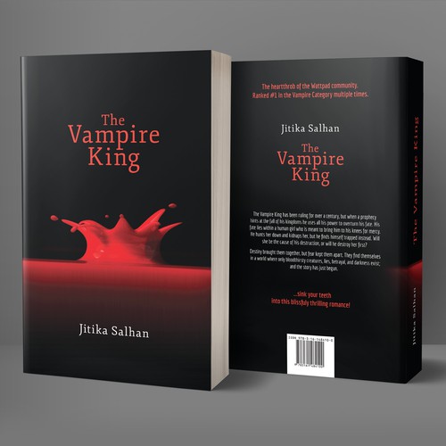 Vampire book cover with the title 'Dark romance novel'